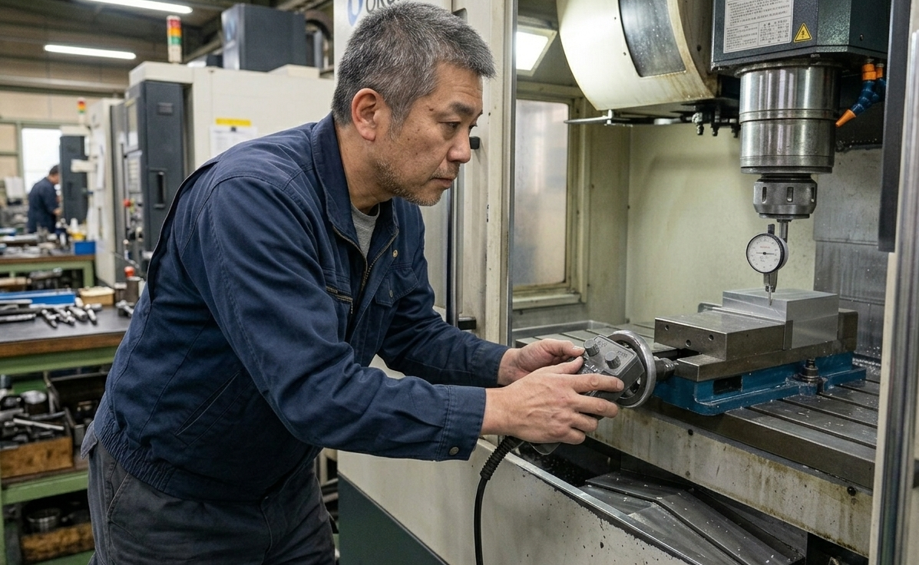 人が計測機器を使用して計測